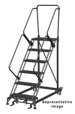 Heavy Duty 6 Step, 50 Degree Slope Ladder, 28" Deep Top Step X, Setup