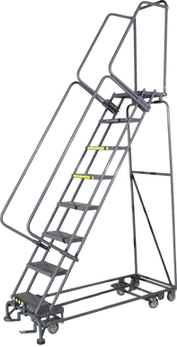 All Direction Ladders, All Directional, 8 Step, 24 In Wide Base, 14 in Deep Top Step, Serrated Tread