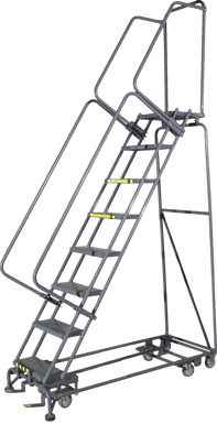 All Direction Ladders, All Directional, 8 Step, 24 In Wide Base, 14 in Deep Top Step, Perforated Tread