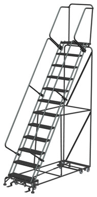 All Direction Ladders, All Directional, 12 Step, 32 In Wide Base, 14 in Deep Top Step, Expanded Metal Tread, Setup