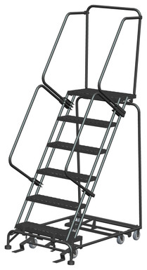 All Direction Ladders, All Directional, 6 Step, 32 In Wide Base, 14 in Deep Top Step, Expanded Metal Tread, Setup