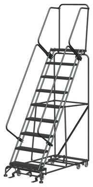All Direction Ladders, All Directional, 9 Step, 32 In Wide Base, 14 in Deep Top Step, Serrated Tread