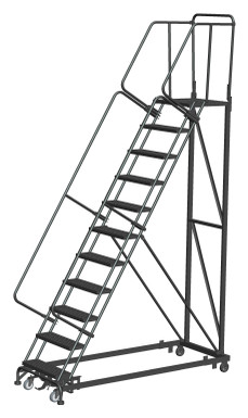 Heavy Duty 50 Degree Slope Ladder, 11 Step, 28 In Deep Top Step, R