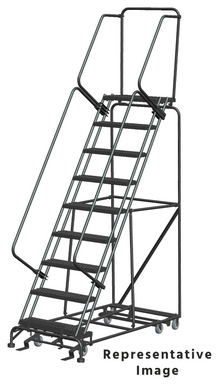 All Direction Ladders, All Directional, 10 Step, 32 In Wide Base, 21 in Deep Top Step, Serrated Tread