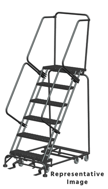 All Direction Ladders, CALOSHA, All Directional, 6 Step, 32 In Wide Base, 21 in Deep Top Step, Expanded Metal Tread, Setup