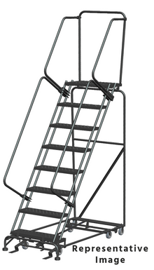 All Direction Ladders, All Directional, 8 Step, 32 In Wide Base, 21 in Deep Top Step, Perforated Tread, Setup