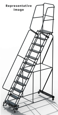 Cal Osha - 08 Step Ladder 32" Wide Base 21" Top Step Expanded Metal Setup