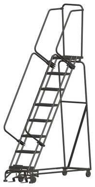 8 Step, Lock St, 16" Wide, Perforated Tread, 24" Wide Base