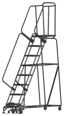 8 Step, Lock St, 16" Wide, Perforated Tread, 24" Wide Base, 21" Deep Top Step
