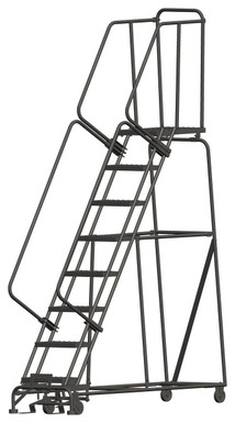 8 Step, Lock St, 16" Wide, Perforated Tread, 24" Wide Base, 21" Deep Top Step, Setup