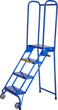 Aluminum Ladder, 4 Step, 24" Wide Base, 10" Deep Top Step, Perforated Tread, Setup