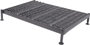 Adjustable Height Steel Work Platform, Adjustable from 9" to 14", 24" Wide Base, 97" Length, Serrated Tread