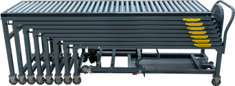 Ballymore Expandable Conveyor 10' to 60' w/ Steel Rollers, 24"W. 100 lbs per Ft.