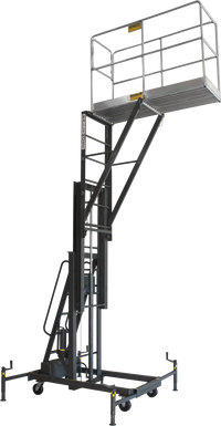 BL-C14 - Ballymore Personnel Lift: Push-Around, Hydraulic Hand Pump, 300 lb Load Capacity, 20 ft Max. Work Height