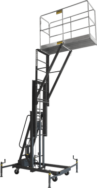 BL-C14 - Ballymore Personnel Lift: Push-Around, Hydraulic Hand Pump, 300 lb Load Capacity, 20 ft Max. Work Height