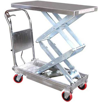 MAX MINI MOBILE FOOT PUMP LIFT TABLE STAINLESS STEEL 770 CAPACITY