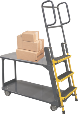 BMLC - Ballymore Steel Stockpicker Cart w/2 Shelves, 1000 lb. Capacity, 51"L x 21"W x 63"H