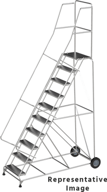 Aluminum Ladders, CALOSHA, 5 Step, 30 In Wide Base, 14 in Deep Top Step, Serrated Tread, Setup