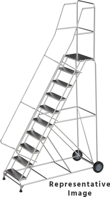 Aluminum Ladders, CALOSHA, 9 Step, 36 In Wide Base, 14 in Deep Top Step, Serrated Tread, Setup