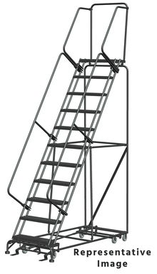 All Direction Ladders, CALOSHA, All Directional, 11 Step, 32 In Wide Base, 21 in Deep Top Step, Serrated Tread, Setup