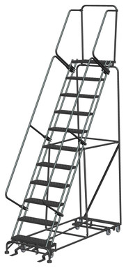 All Direction Ladders, CALOSHA, All Directional, 11 Step, 32 In Wide Base, 14 in Deep Top Step, Perforated Tread, Setup