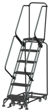 All Direction Ladders, CALOSHA, All Directional, 6 Step, 24 In Wide Base, 14 in Deep Top Step, Serrated Tread, Setup