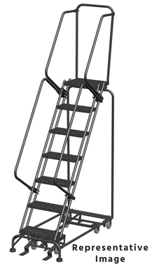 All Direction Ladders, CALOSHA, All Directional, 7 Step, 32 In Wide Base, 21 in Deep Top Step, Expanded Metal Tread