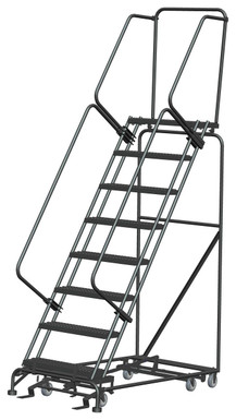 All Direction Ladders, CALOSHA, All Directional, 8 Step, 32 In Wide Base, 14 in Deep Top Step, Serrated Tread, Setup