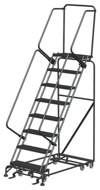 All Direction Ladders, CALOSHA, All Directional, 8 Step, 32 In Wide Base, 14 in Deep Top Step, Expanded Metal Tread