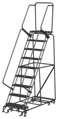 All Direction Ladders, CALOSHA, All Directional, 9 Step, 32 In Wide Base, 14 in Deep Top Step, Perforated Tread, Setup