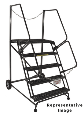 Truck/Dock Access Ladder, CALOSHA, 5 Step, 44 In Wide Base, 21 in Deep Top Step, Serrated Tread