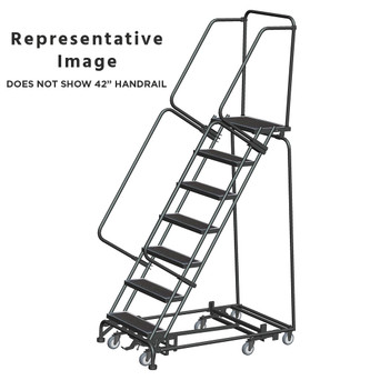 Weight Actuated All Directional Ladders, CALOSHA, Weight Actuated, All Directional, 7 Step, 32 In Wide Base, 14 in Deep Top Step, Abrasive Mat Tread