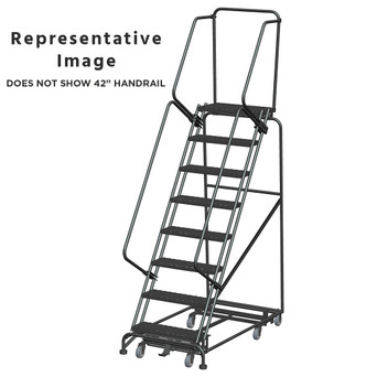 Weight Actuated All Directional Ladders, CALOSHA, Weight Actuated, All Directional, 8 Step, 32 In Wide Base, 14 in Deep Top Step, Expanded Metal Tread