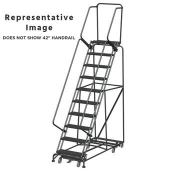 Weight Actuated All Directional Ladders, CALOSHA, Weight Actuated, All Directional, 10 Step, 32 In Wide Base, 14 in Deep Top Step, Serrated Tread