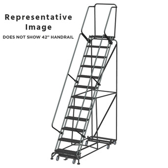 Weight Actuated All Directional Ladders, CALOSHA, Weight Actuated, All Directional, 12 Step, 32 In Wide Base, 14 in Deep Top Step, Expanded Metal Tread, Setup