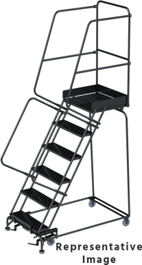 M2000 Series Ladders, CALOSHA, 6 Step, 24 In Wide Base, 21 in Deep Top Step, Abrasive Mat Tread, Setup