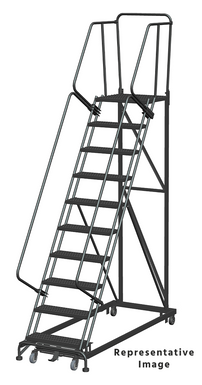 Heavy Duty 10 Step, 50 Degree Slope Ladder, 28 Deep Top Step, G