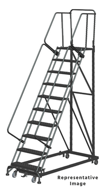 Heavy Duty 10 Step, 50 Degree Slope Ladder, 28 Deep Top Step, P