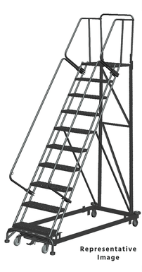 Heavy Duty 10 Step, 50 Degree Slope Ladder, X