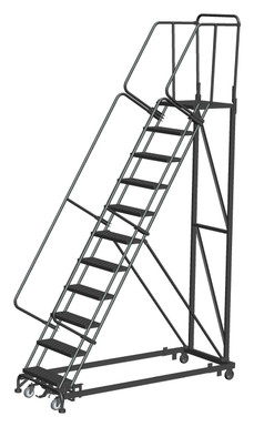 Heavy Duty 50 Degree Slope Ladder, 11 Step, 28 In Deep Top Step, R