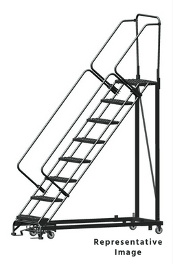 Heavy Duty 8 Step, 50 Degree Slope Ladder Perforated