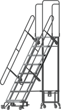 Foldable Hybrid Ladder,8 Step, All Directional,80" Top Step,24" Step Width,12" Deep Top Step