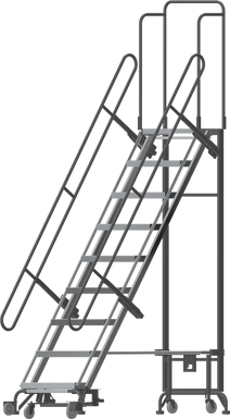 Foldable Hybrid Ladder,9 Step, All Directional,90" Top Step,24" Step Width,12" Deep Top Step