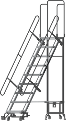 Foldable Hybrid Ladder,9 Step, All Directional,90" Top Step,24" Step Width,12" Deep Top Step