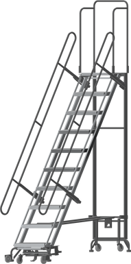 Foldable Hybrid Ladder,10 Step, All Directional,100" Top Step,24" Step Width,12" Deep Top Step