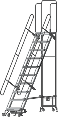 Foldable Hybrid Ladder,10 Step, All Directional,100" Top Step,24" Step Width,12" Deep Top Step