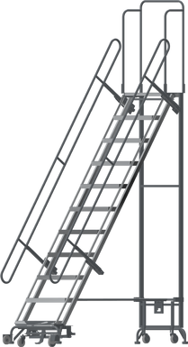 Foldable Hybrid Ladder,11 Step, All Directional,110" Top Step,24" Step Width,12" Deep Top Step