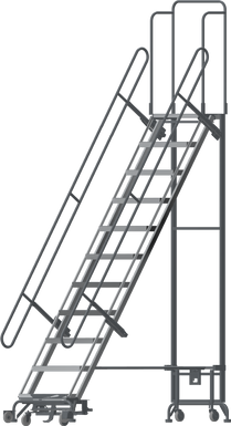 Foldable Hybrid Ladder,11 Step, All Directional,110" Top Step,24" Step Width,12" Deep Top Step