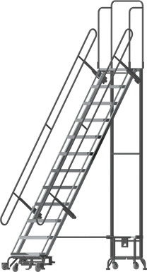 Foldable Hybrid Ladder,12 Step, All Directional,120" Top Step,24" Step Width,12" Deep Top Step