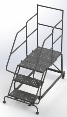 Kd 3 Step Easy Climb Ladder Perforated 24 Hr 37" With 30" Deep Top Step